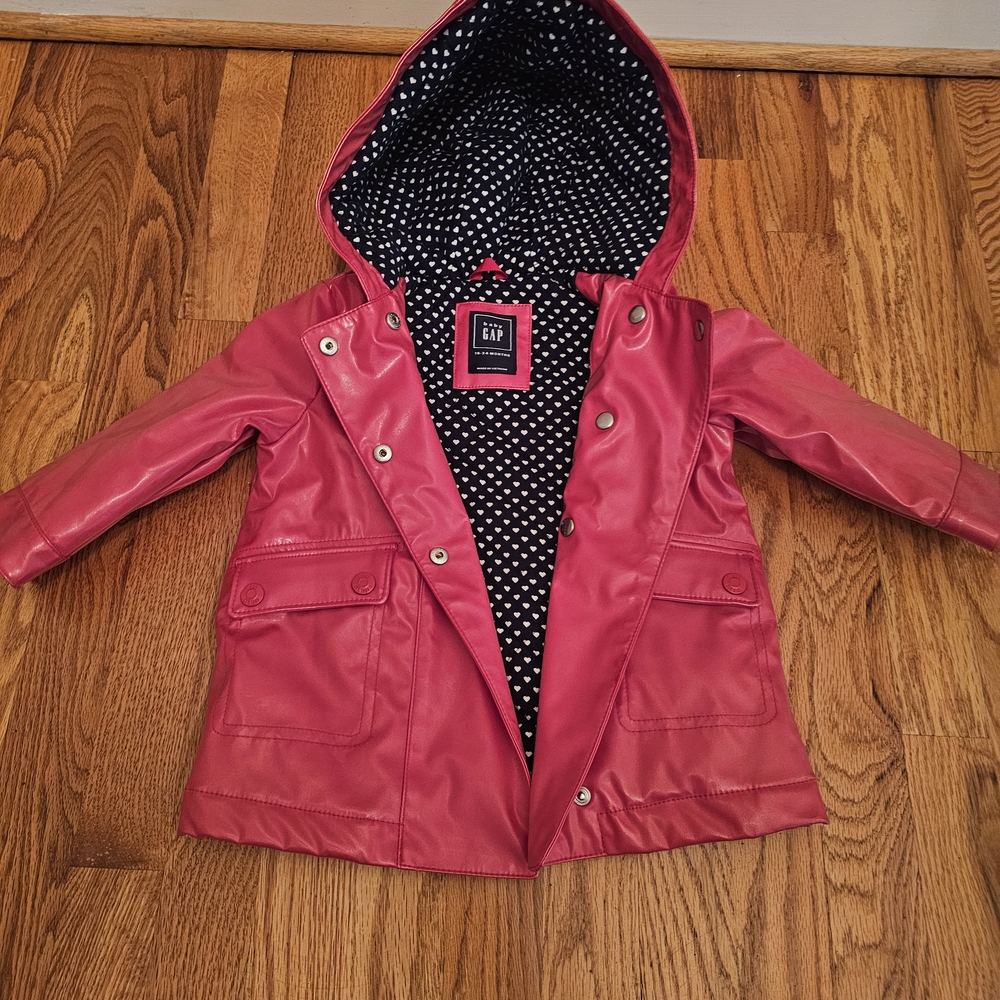GAP Kids Vibrant Pink Raincoat with Hood